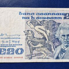 Ireland 1981 W.B. Yeats 20 pound banknote