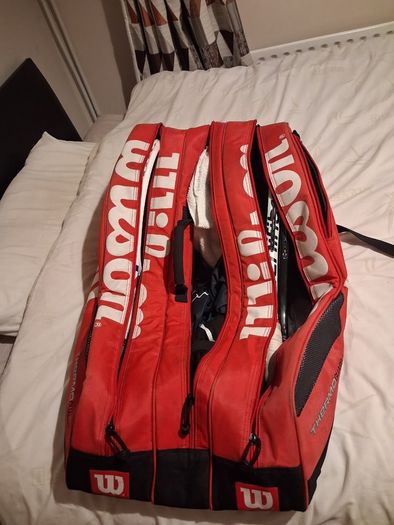 Wilson Tour Thermo Guard Tennis Racket Bag  3 Compartment  Red/Black