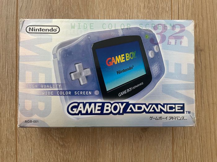 Nintendo Gameboy Advance AGB-001 Milky Blue Boxed with Manual and FlashCard 2GB