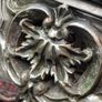 FLASH SALE ! Was 450 Now 330 !! Silver Gilt Carved Wood and Marble Top Center/ Side Table. Image 5