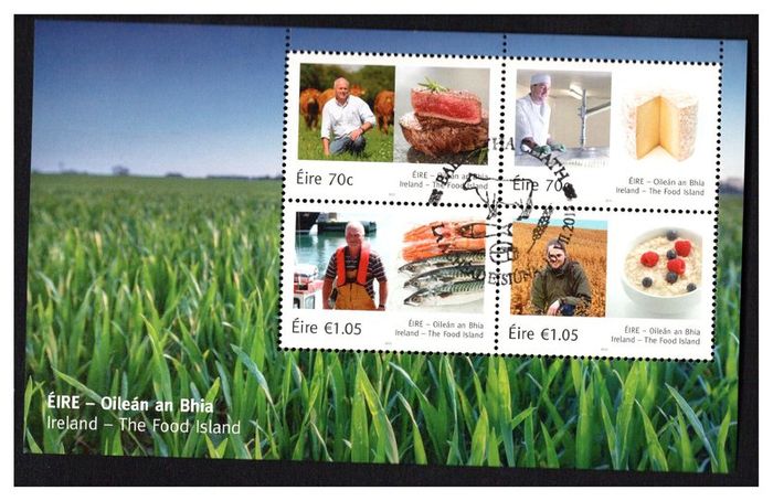 2015 Ireland Ireland: The Food Island Commemorative Stamps Miniature Sheet Used with First Day of Issue Cancel