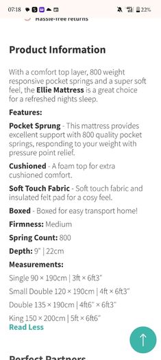 Small Double Mattress (Practically Brand New)