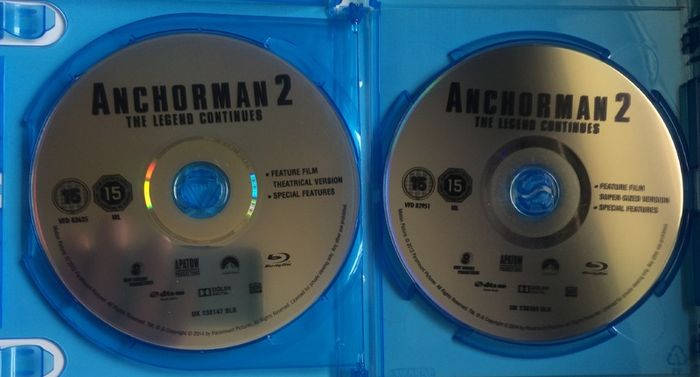 Anchorman: The Legend Continues [2013] Will Ferrell, Steve Carell, Paul Rudd, David Koechner, Christina Applegate & Fred Willard [2xBlu-ray Movie]