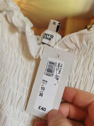 BNWT - River island white midi beach dress UK 10