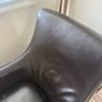 leather reading chair and footrest Image 5