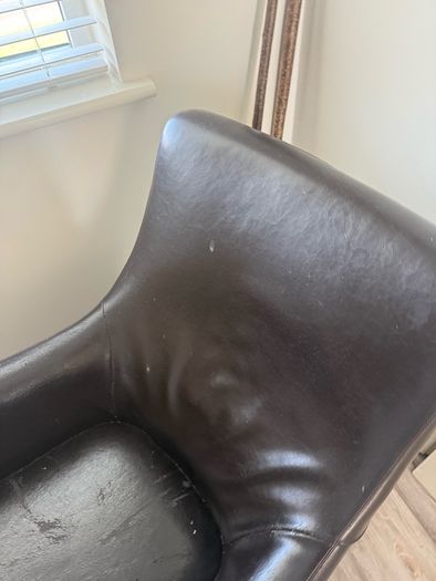 leather reading chair and footrest
