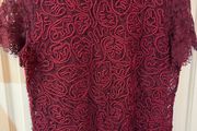 New Zara Lace Top - Size L / Size 12 Burgundy