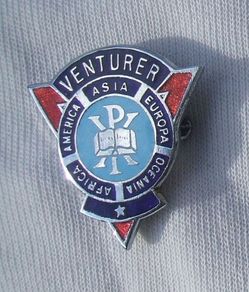WORLD ALLIANCE of YMCAs (Young Men's Christian Association) - Venturer One-Star award badge (c.1960s). Scarce badge.