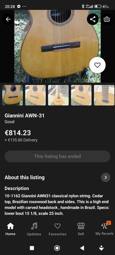 Giannini AWN-31 Bossa Nova guitar