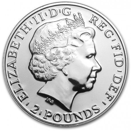 2011 UK 2 Pounds 1 oz Silver Bullion Coin Britannia BU (In Capsule)
