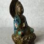 Cloisonne Guanyin Sitting On A Lotus Throne - Enameled  Bronze, Signed Image 6