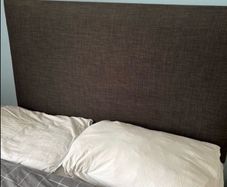 Dark grey fabric double bed