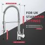 Kitchen Tap, Spring Sink Mixer Taps with Pull Down Sprayer, 2 Spray Modes High Arc Swivel 360 Single Handle Lever Kitchen Tap (Brushed Nickel Image 3