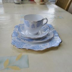 Vintage Roslyn China Hostess Set "Leda" Blue & White