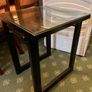 Side tables x 2 black metal and glass Image 3