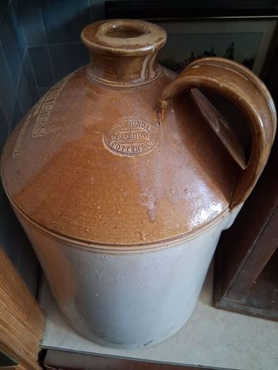 Antique Dublin Whiskey Flagon 2gal stoneware
