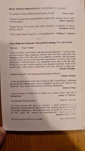 The Gathering In Ireland. Poems By Thomas Heffernan. Irish.