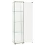 Storage Cabinet Tempered Glass White Image 4