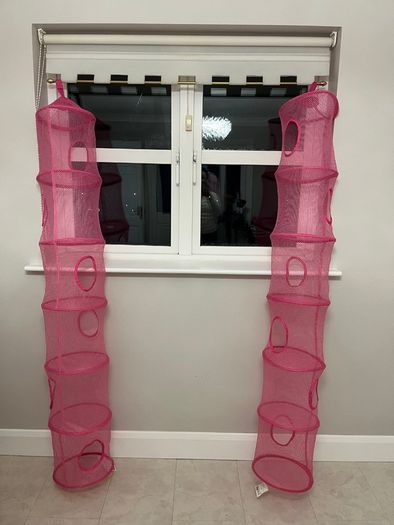 Two 6 tier foldable hanging soft toy storage display