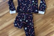 Leigh Tucker Willow candy cane pyjamas age 7-8 excellent condition!
