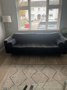 Navy three seater sofa
