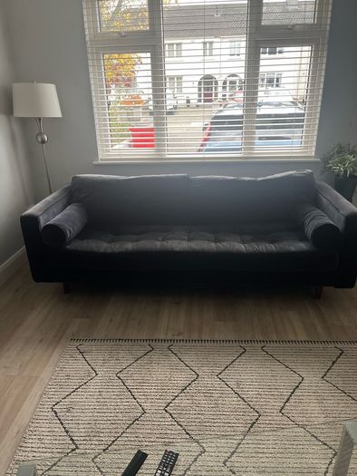 Navy three seater sofa