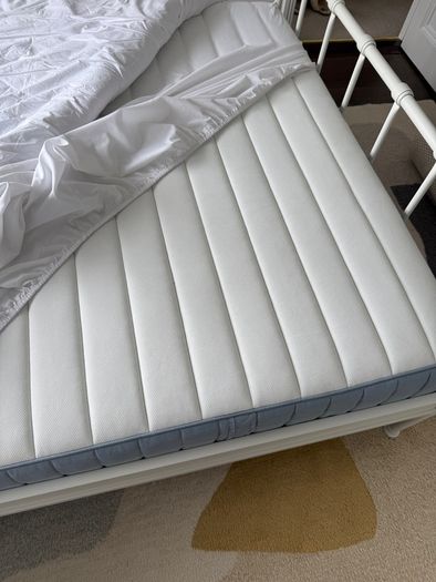 LIKE NEW IKEA stjarno king bed with valavag kingsize mattress -