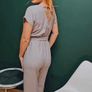 Jumpsuit with a decorative belt and tied back Image 2