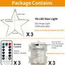 Christmas Window Lights, 3 Packs Battery Operated 45 LED Window Star Hanging Lights with 8 Modes & Remote for Christmas Bedroom Party Indoor Outdoor Decorations(Multicolor) Image 3