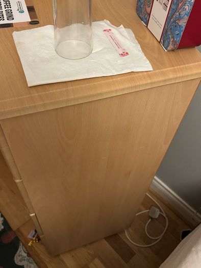 Chest of drawers on casters