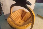 Vintage Equinoccio Pineapple Wooden Accordion or Collapsible Basket