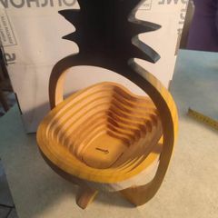 Vintage Equinoccio Pineapple Wooden Accordion or Collapsible Basket