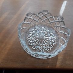 Old vintage glass fruit bowl