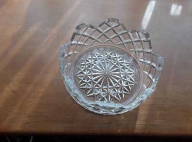 Old vintage glass fruit bowl