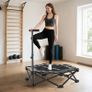 Fitness trampoline with adjustable T-handle, foldable, carry bag, 120 kg load capacity, steel, plastic, black Image 7