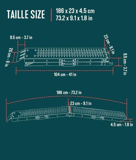 Folding Loading Ramps 180cm Heavy Duty Pair 400kg Capacity, Non-Slip Surface, Portable Foldable Design for Motorcycle, Mobility Scooters, Lawn Mower, Quad, and ATV