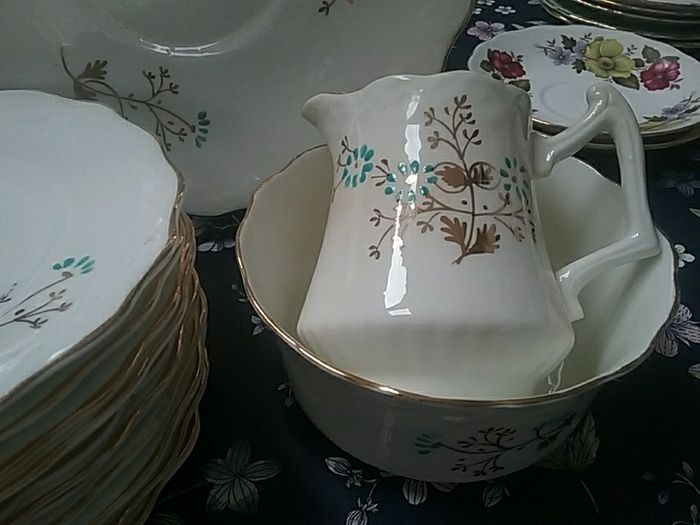China Bread/Cake Plate +Serving Plates + Jug and Sugar Bowl