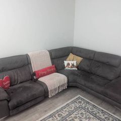 L-shaped Corner Sofa with Electric recliner and usb charger, Michael Murphy Furniture Dewsbury Sofa Grey