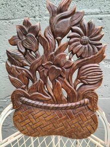 Decorative Wood Carved Wall Plaque