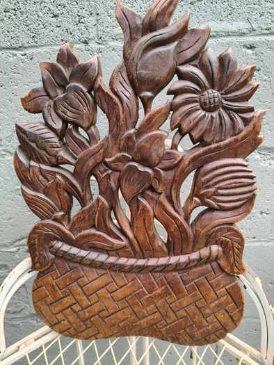 Decorative Wood Carved Wall Plaque