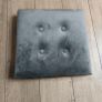 Grey velvet stool with storage Image 3