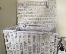 Large White Wicker Stoage Basket