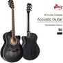 Black Acoustic Guitar for Beginners, Acoutic Steel-string Guitar Adults, Kids Guitar Folk Starter Kit for School with Unique Color Design (FREE SHIPPING) Image 6