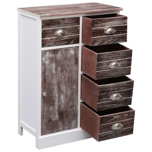 Sideboard with 10 Drawers Brown 113x30x79 cm Wood