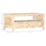 Coffee Table White 90x50x40 cm Solid Mango Wood Image 6