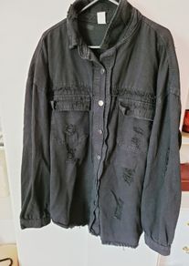 Plus size black denim jacket size 16-18