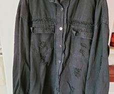 Plus size black denim jacket size 16-18