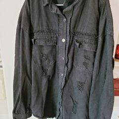 Plus size black denim jacket size 16-18