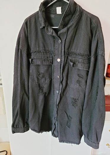 Plus size black denim jacket size 16-18
