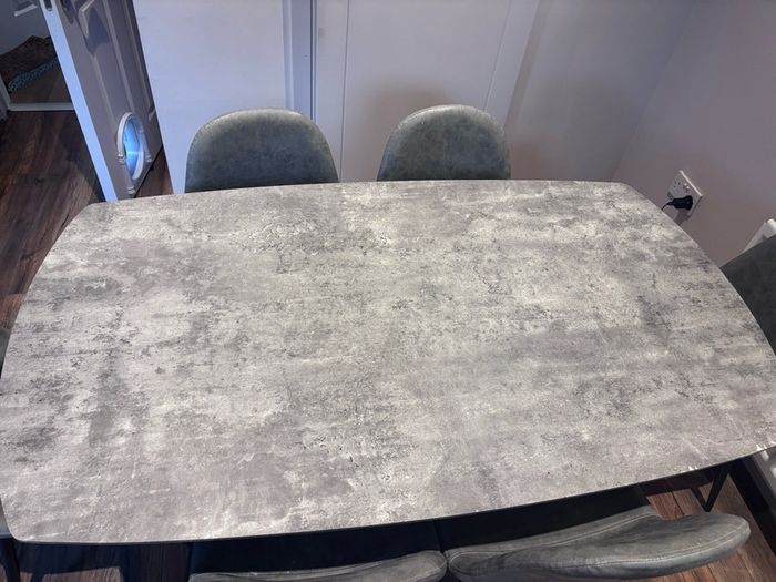 Grey dining table & chairs